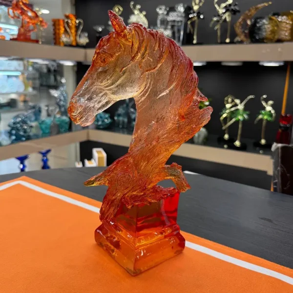 مجسمه اسب اپوکسی رزین نارنجی